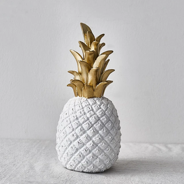 White Pineapple Decor Ceramic Pineapple Decor House Ornaments Artificial 3