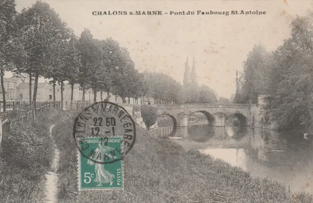 CPA 51 CHALONS sur MARNE Pont du Faubourg St-Antoine