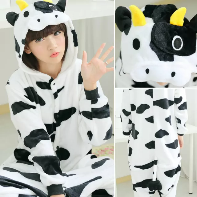 Hot Animal Milk Cow Kigurumi Fancy Adult Kids Dress Cosplay Costume Pajamas J1