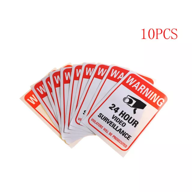 10X Home CCTV Surveillance Security Camera Video Sticker Warning Decal Signs _FR