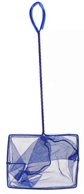 PENN-PLAX 5" Quick-Net Aquarium Fish Net 10" Handle Fast/Safe Extra Strong Blue
