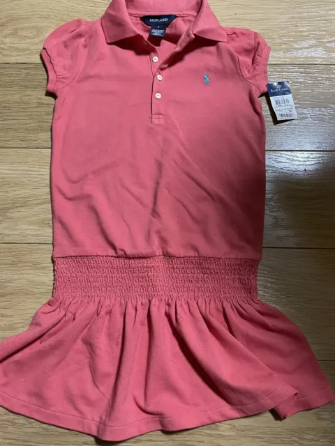 Girls Ralph Lauren Cotton Mesh Polo Dress Size 6 BNWT