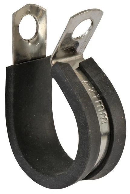 Lot De 9 Colliers De Serrage P Clips 34 Mm - Acier Inox 304 Doublé Caoutchouc - Pour Tuyaux, Câbles - 2