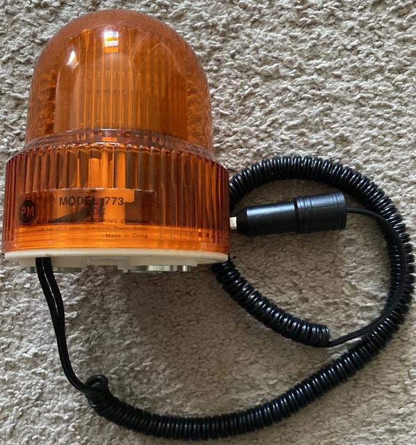 Peterson 773 Flashing Amber Warning Hazard Light 12V w/ Magnetic Mount