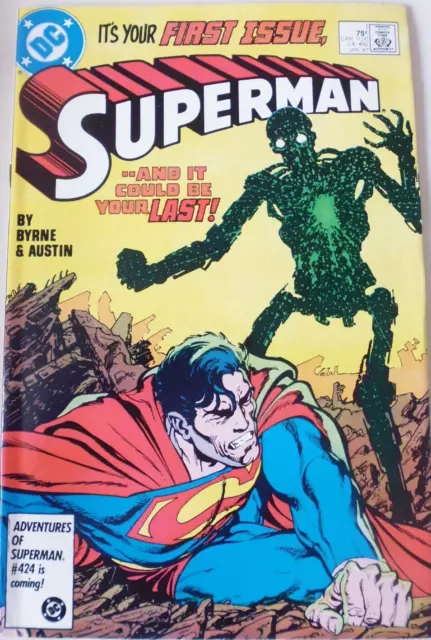 SUPERMAN ISSUE #  1.  JOHN BYRNE RELAUNCH. JANUARY 1987. Near Mint.  HIGH GRADE