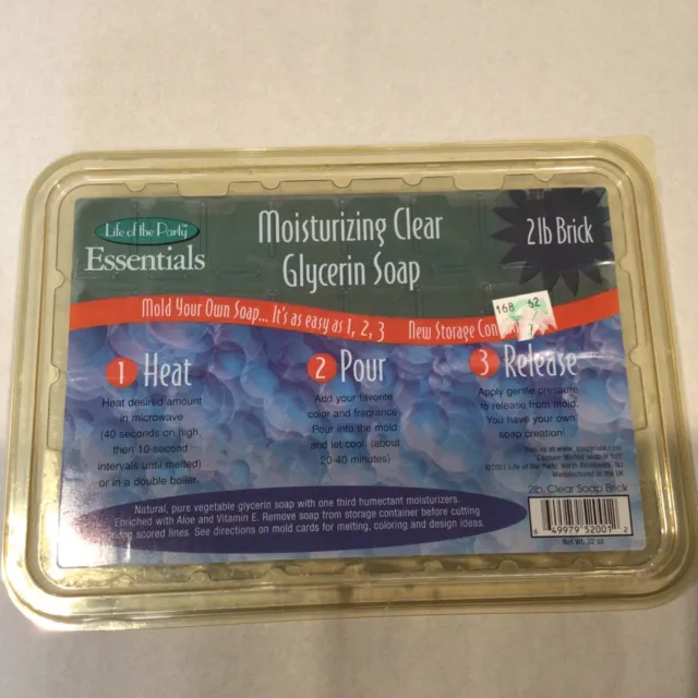 Life of The Party, base de jabón de glicerina transparente hidratante, paquete de 2 lb