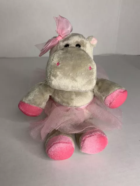 Douglas Plush Lulu Grey Hippo Cuddle Toy Ballerina Outfit Pink Tutu 9 Inch