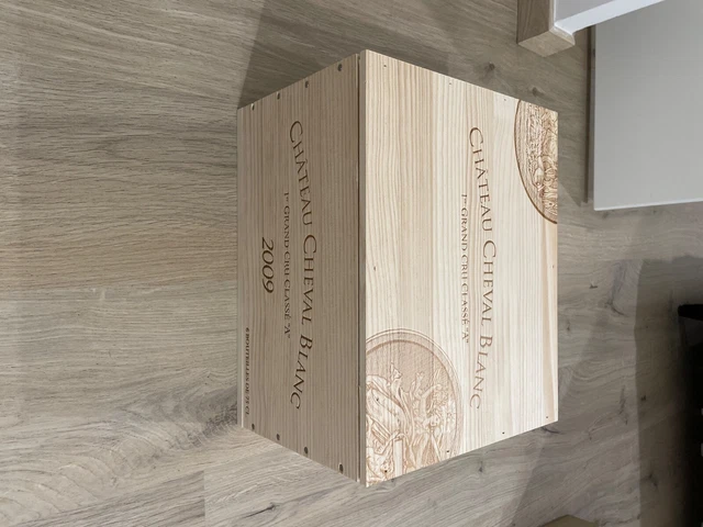 caisse bois 6 bouteilles Cheval Blanc 2009