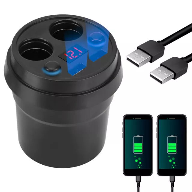 12V/24V LKW Auto KFZ-Adapter 2 Fach Zigarettenanzünder Verteiler mit 2 USB Port