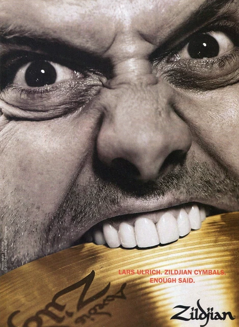 2003 Print Ad of Zildjian Drum Cymbals w Lars Ulrich Metallica enough said 2003 Print Ad of Zildjian Drum Cymbals w Lars Ulrich Metallica enough said