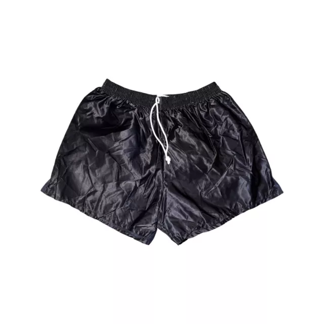 Vintage Shiny Black Pro Star Nylon Shorts 30" 32"  Football Sports Shorts