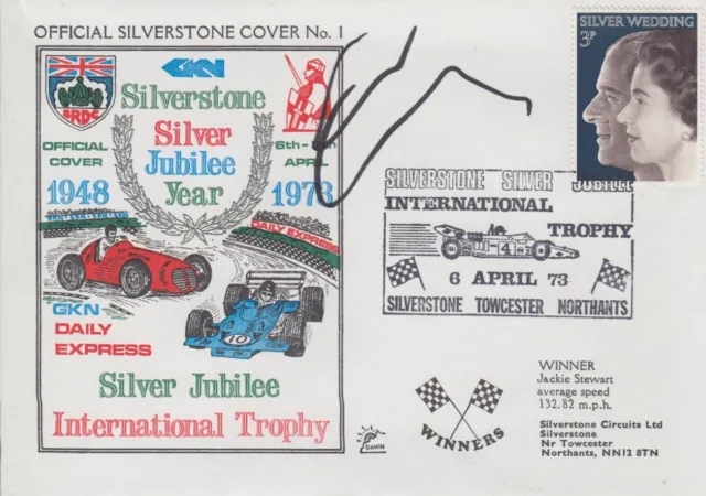Chase Carey Hand Signed Silverstone Silver Jubilee Year First Day Cover.