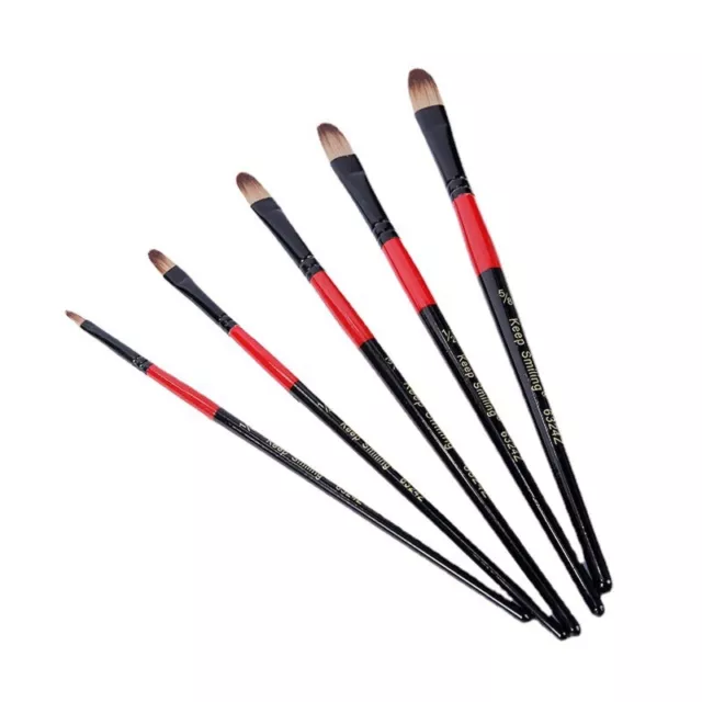 5Pcs Painting Brush Set Round Pointed Tip Paintbrushes with Synthetic Nylon Tips