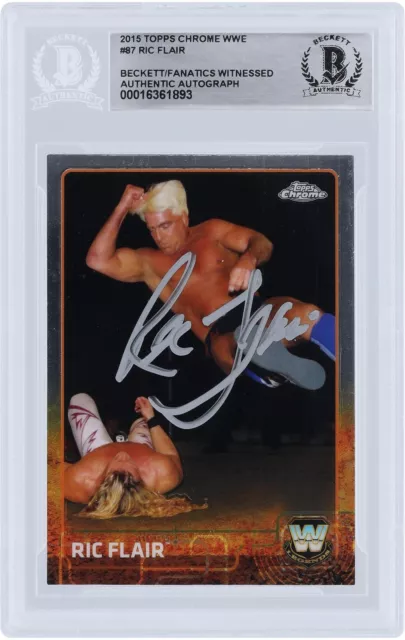 Ric Flair WWE Signed 2015 Topps Chrome #87 BAS Card