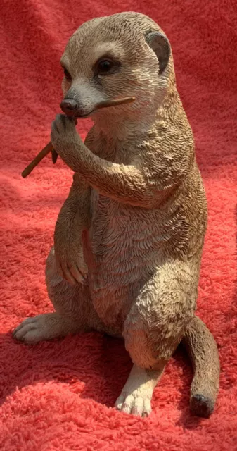 Superb Country Artists “Meerkat Chewing a Stick” Resin Figurine By Keith Sherwin