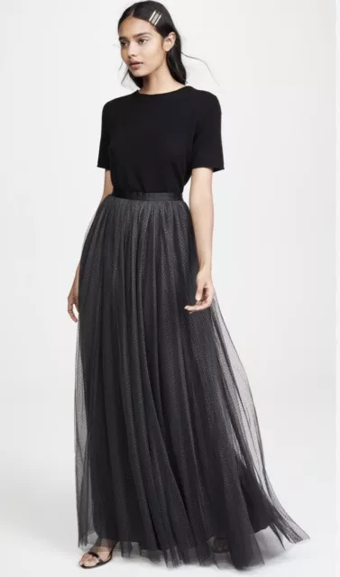 NEEDLE AND THREAD Tulle Maxi Skirt Black Size 14 85.00 PicClick UK