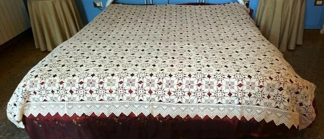 Qucover Copriletto Matrimoniale Cotone, Trapuntato Extra Morbido, Bianco con Motivo a Foglie per Stagioni (Bianco, 250x270cm+50x75cm*2