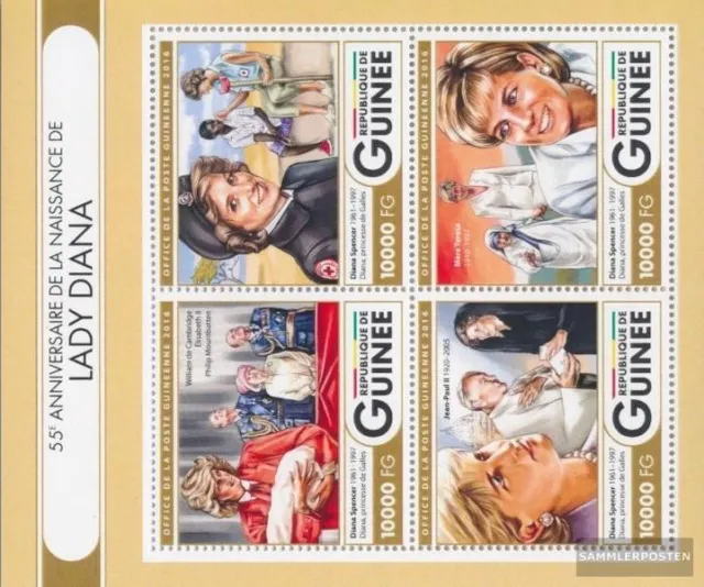Guinea 12016-12019 Kleinbogen (kompl. Ausgabe) postfrisch 2016 Lady Diana