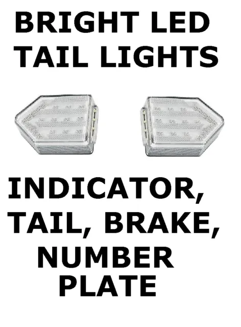 2 x LED DIRECTIONAL  ARROW 4 Function Rear Lamp trailer board & trailer light