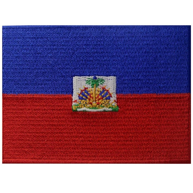 Bandiera di Haiti Termoadesiva Cucibile Ricamata Haiti Nazionale Toppa