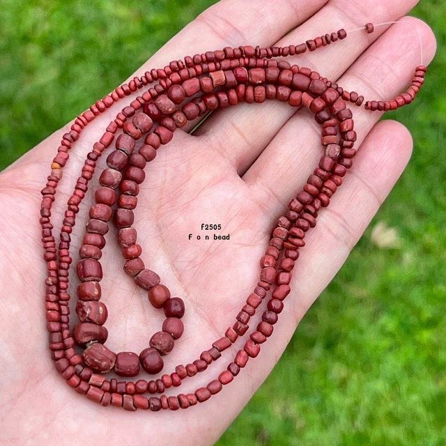Burma ,Pyu Ancient Red Color Indo-Pacific Trade Glass Bead 2.5-7 Mm #F2505