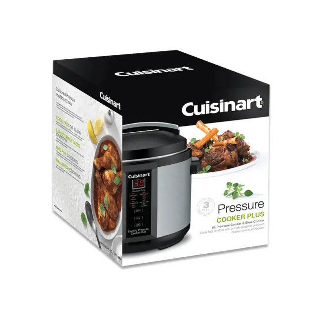 NEW Cuisinart Pressure Cooker Plus Electric Slow Cooker 6L CPC-610XA RRP$199 2
