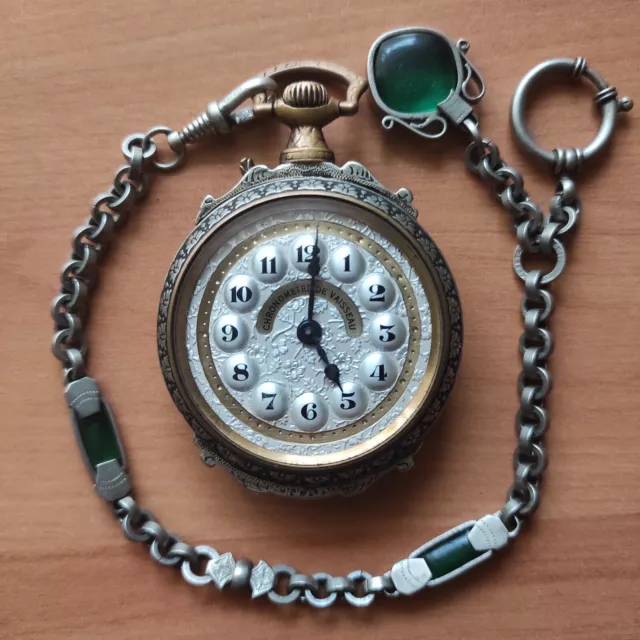 Reloj de colección único reloj de bolsillo de plata y latón, histórico