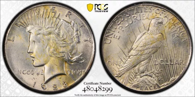 1928 P PCGS MS62 Peace Silver Dollar