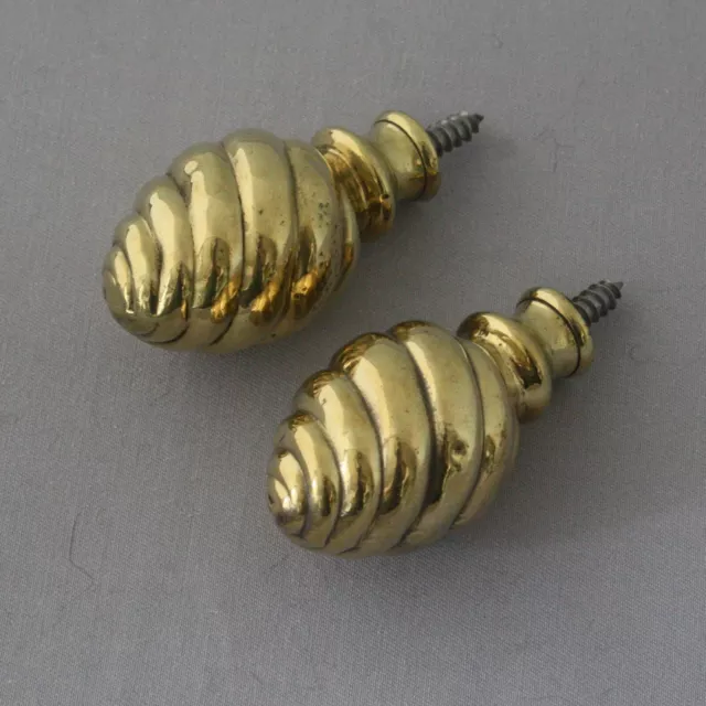 Pair Edwardian Brass Finials