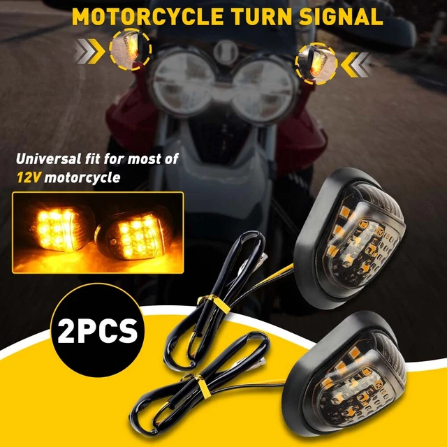 9 LED Turn Signal LED Light Pair Universal For Honda Kawasaki KTM Suzuki Aprilia