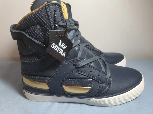 Supra Skytop Muska II 2 Factory 413 Navy/Gold Leather Rare! Size US 5