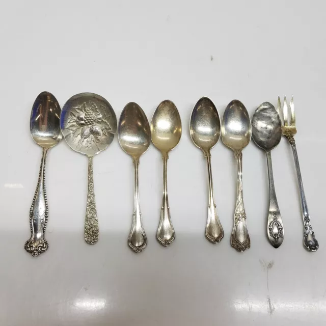 8 Piece Lot Sterling Spoons and Fork- 144 Grams