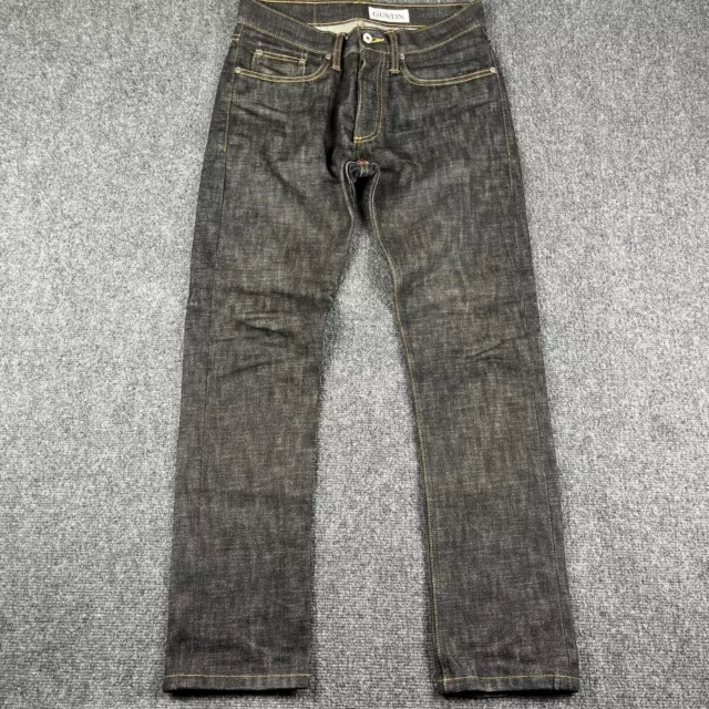 GUSTIN Jeans Mens 30 Black Denim Skinny Selvedge California Raw (30x30)