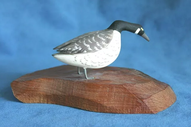 Vintage Signed J PELLETIER Hand Carved Wood CANADIAN GOOSE Bird Figure Canada