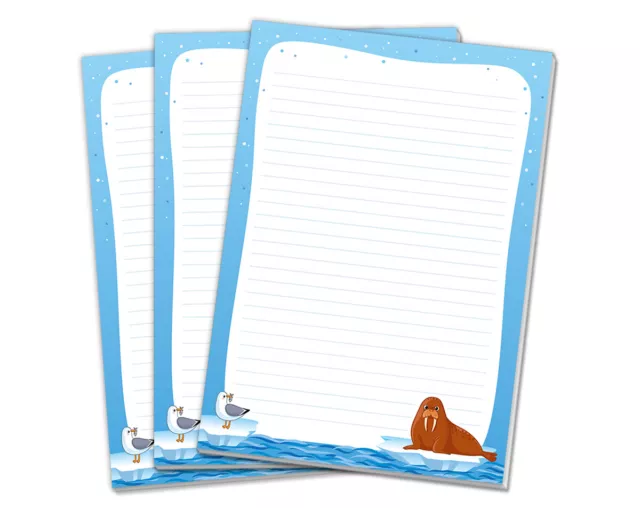 Schreibblock Robbe Notizblock liniert Notizblöcke A4 mit 25 Blätter Kindermotiv 3
