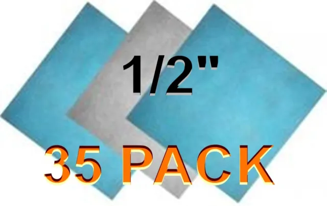 1/2" Thick Blue / White Polyester Filter Media Pads (50 Pack)