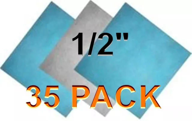 1/2" Thick Blue / White Polyester Filter Media Pads (50 Pack)