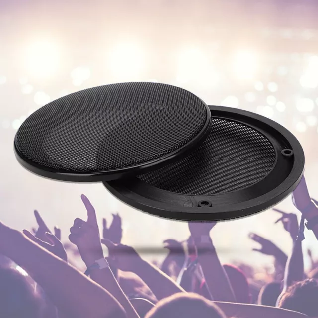 2PCS 4inch Speaker Loudspeaker Protective Cover Speaker Decoration(Black+Black)