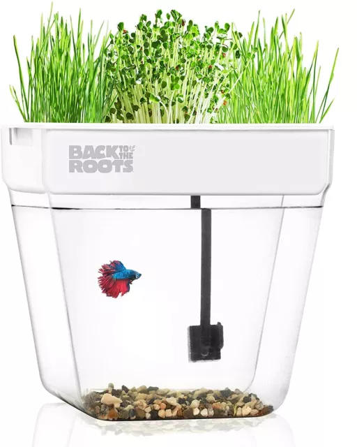 Back To The Roots Water Garden, Self-Cleaning Fish Tank That Grows Food, Mini Aq