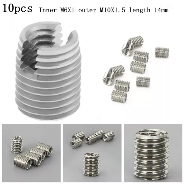 Thread Reducer High Quality Stainless Steel 10mm Male to 6mm Female 10PCS Pack