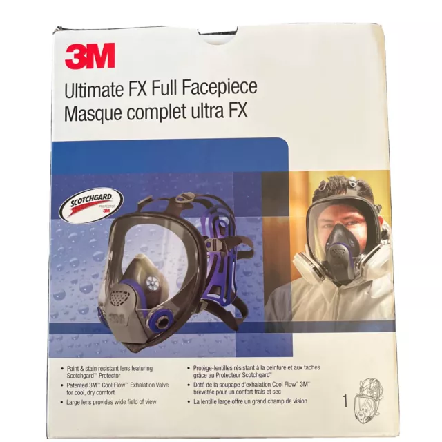 3M Ultimate FX Full Face piece Reusable Respirator FF-402 Medium And Filters