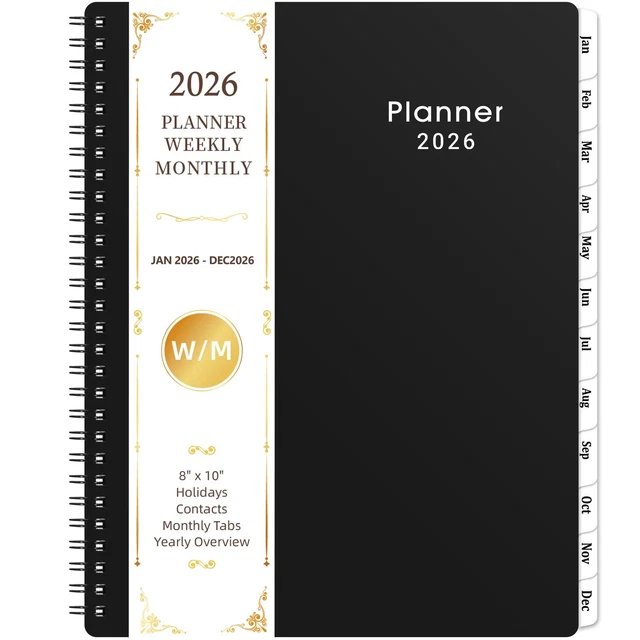 2026 PLANNER - 2026 Calendar Planner, JAN 2026 to DEC 2026, Weekly and ...