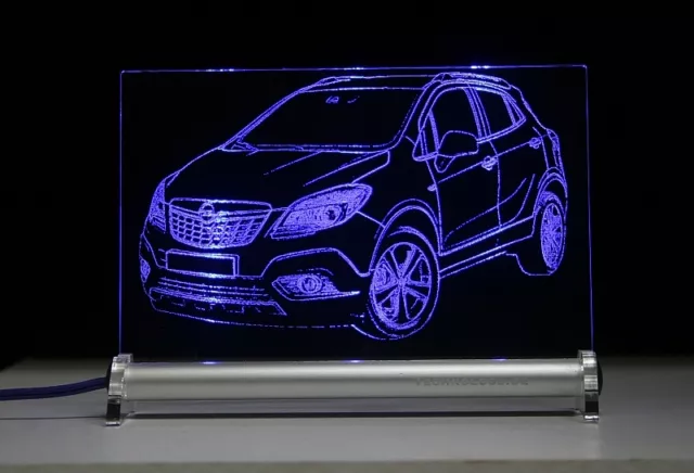 LED-Leuchtschild graviert ist Opel Mokka  SUV 2014 AutoGravur ecoFlex Turbo CDTI