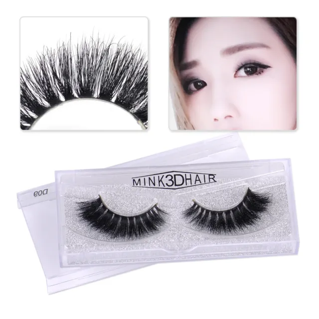 Mink 3D Long False Eyelash Natural Makeup Black Fake Eye Lashes Extension New