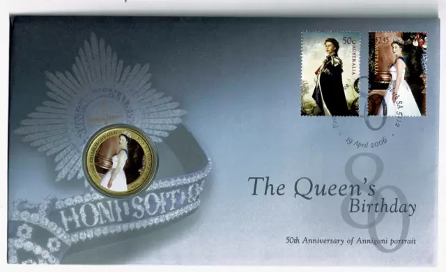 Australia Special Event 50c Coin Cover - Queens 80th Birthday