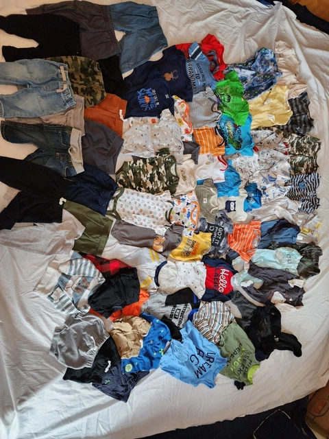 Huge Lot of Baby Boy 3/6 Months- 72 pieces carters,gap, and more!