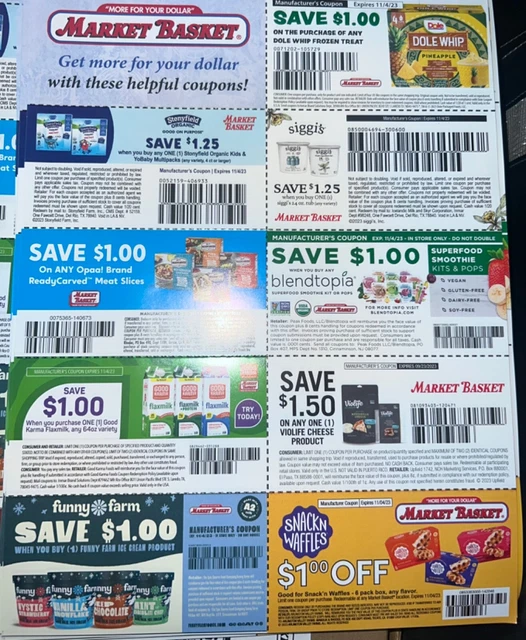 $9 SAVINGS SHEETS 30PACK DOLE YOGURT SNACKN STONINGTON EXP 11/4/23 exc 1