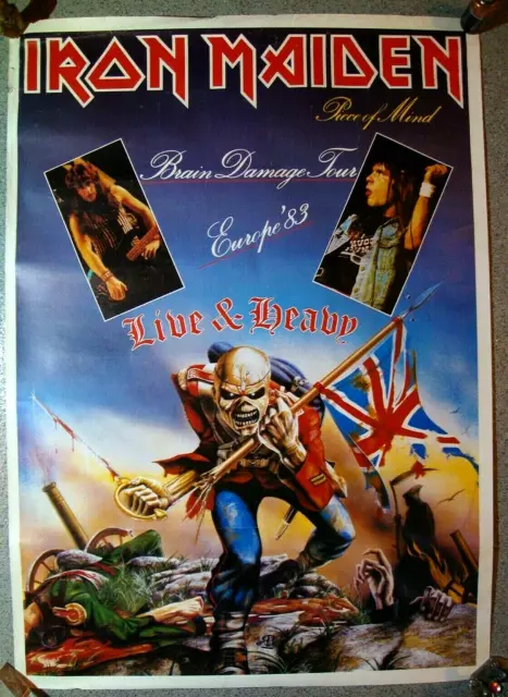 IRON MAIDEN Piece of Mind BRAIN DAMAGE TOUR POSTER 1983 Eddie The Head Trooper