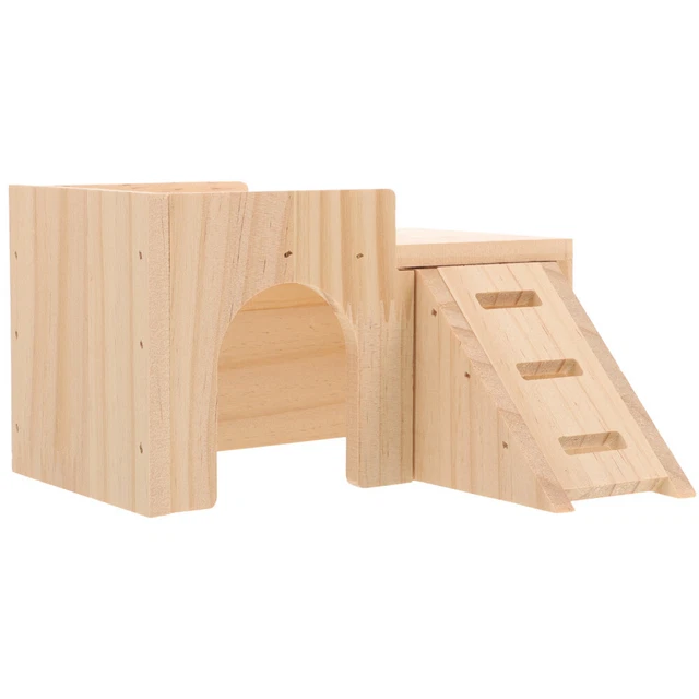 Casetta Per Porcellini D'India Con Rampa - 38x25x18 Cm, 4 Entrate, In Legno Di Pioppo, Facile Da Montare - Foto 14