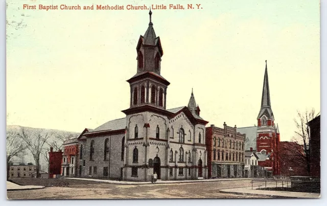 1915 Primera Iglesia Bautista y Metodista Little Falls Nueva York Nueva York Postal Publicada